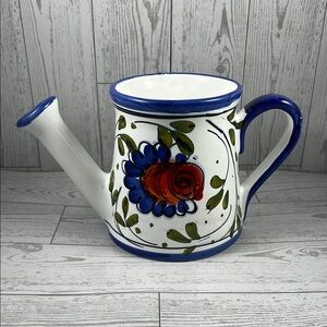 Vintage Floral Ceramic Watering Can - Italy
